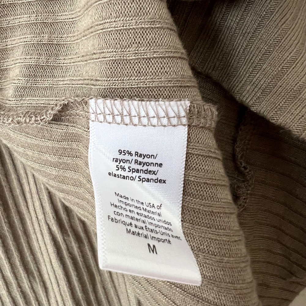 Beyond Yoga Coffee Run Cardigan Medium Green Ribbed Cozy Casual Relaxed - Picture 6 of 7
